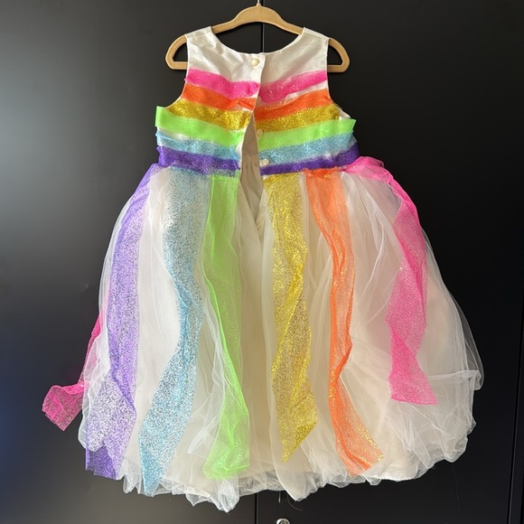 Halloween | Rainbow Tulle Dress | hand sewn rainbow | little girls size 5 - Picture 3 of 7